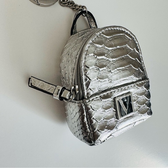 Victoria’s Secret Mini Backpack Bag Charm | Silver Snake Print | NWOT - Picture 4 of 7